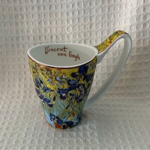 Ceramic Mug Featuring Vincent Van Gogh Famous Irises Painting EUC 16 Oz.